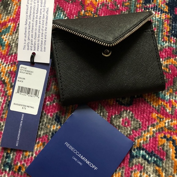 Rebecca Minkoff Molly Metro BLACK Leather Wallet - Picture 3 of 8